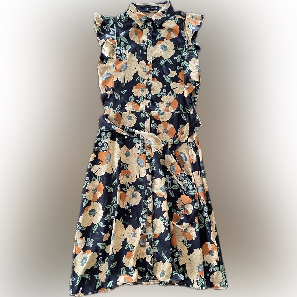 Lofty Manner Poppy ruffle shirt dress